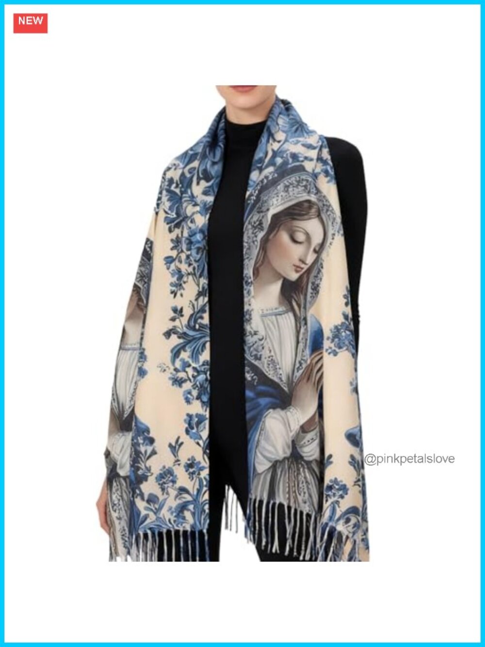 Virgen de Guadalupe Prayer Shawl Scarf Catholic Gift for Women Lightweight Wrap